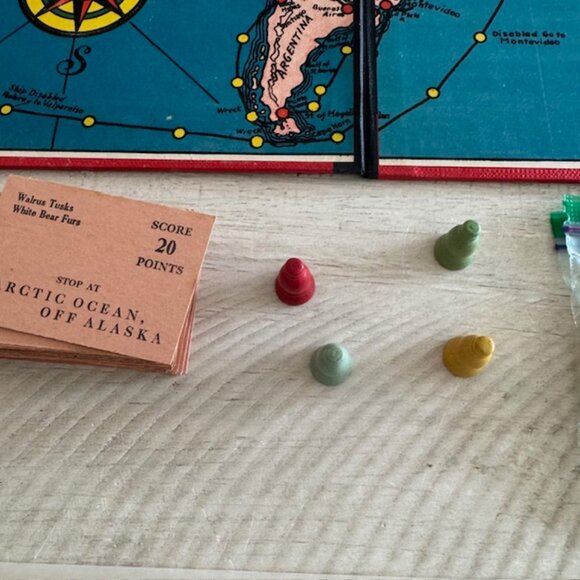 Rare, Vintage 1936 Milton Bradley Pirate and Traveler Board Game #4563 - Picture 6 of 12